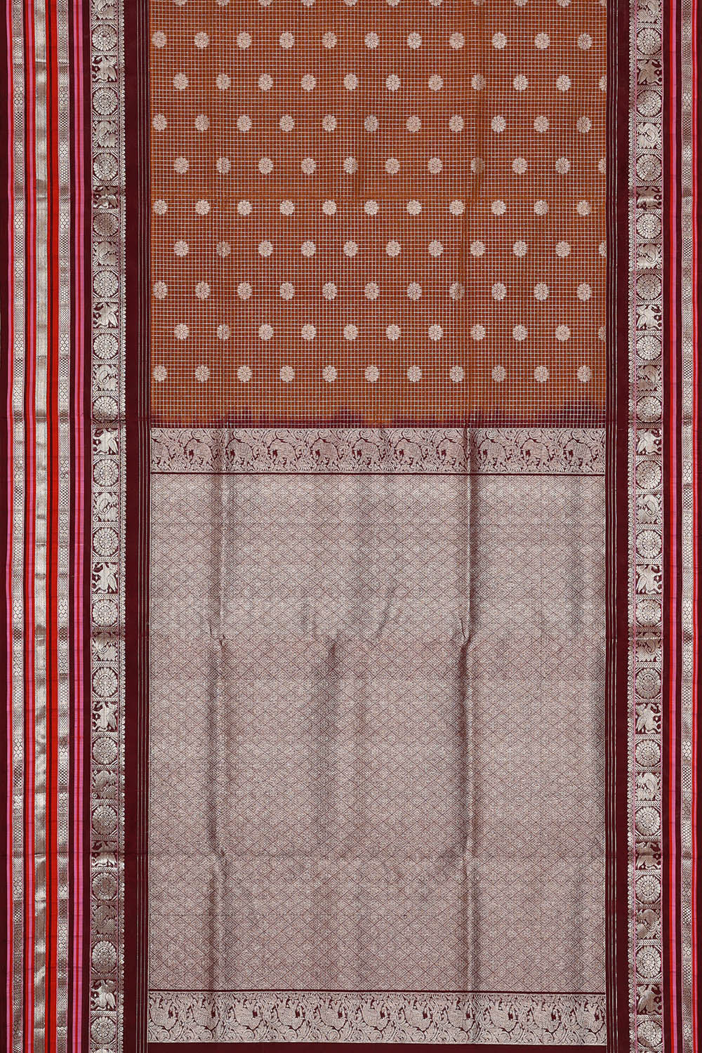 Image of Venkatagiri Silk Brown Saree