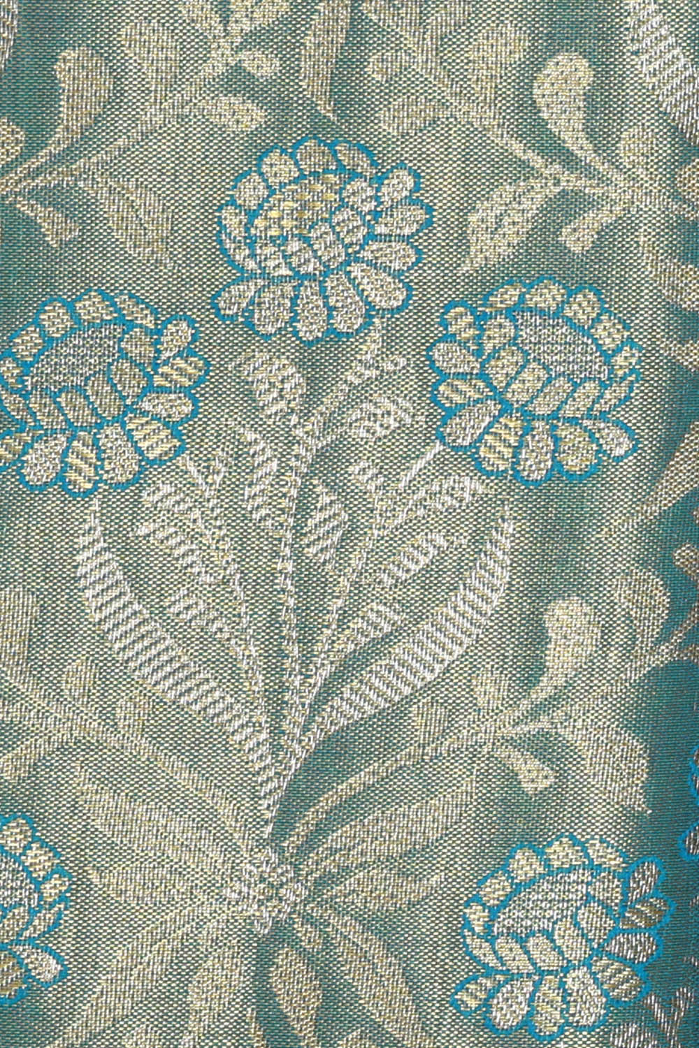 Image of Kanchipattu Tissue Brocade Blue Saree