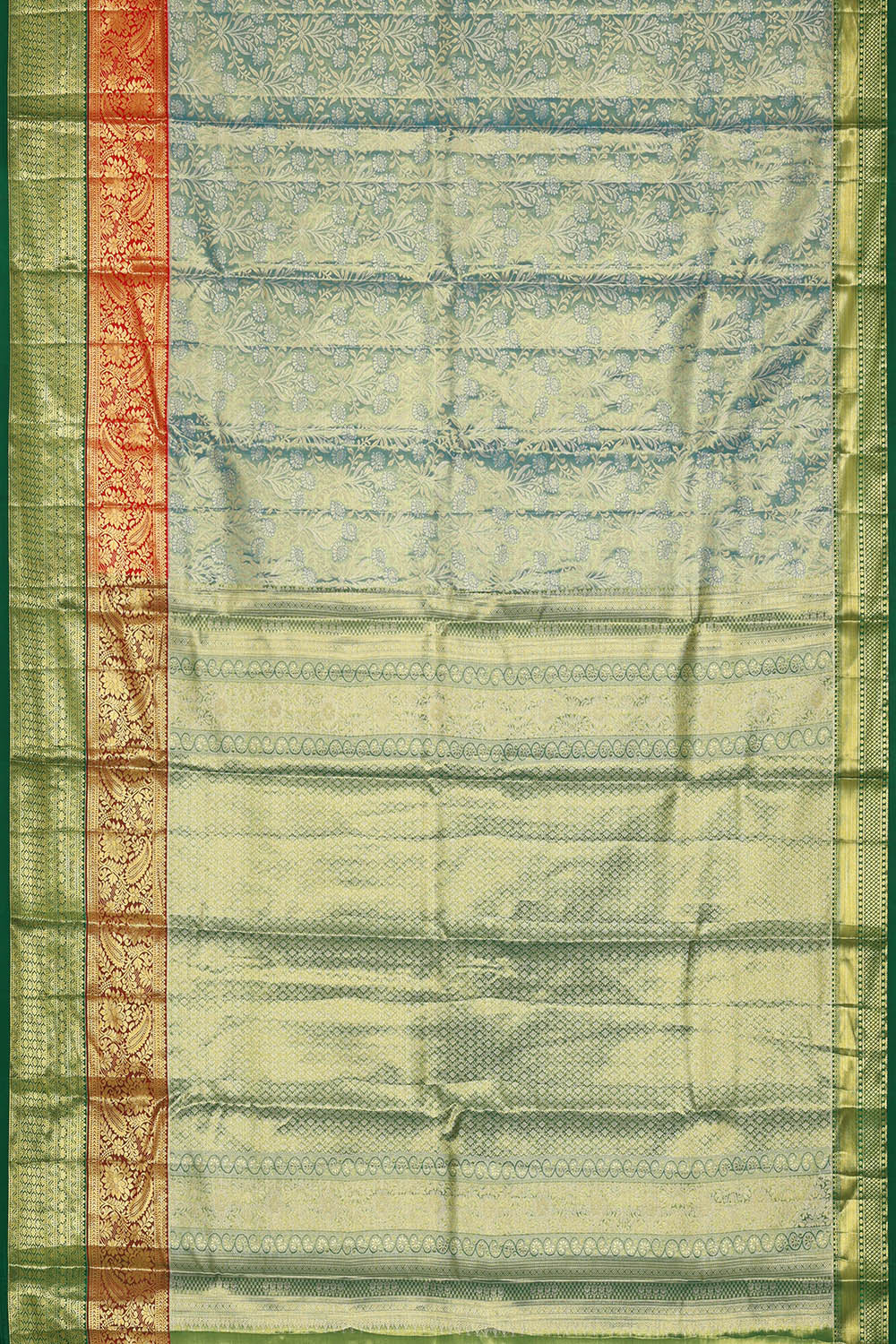 Image of Kanchipattu Tissue Brocade Blue Saree