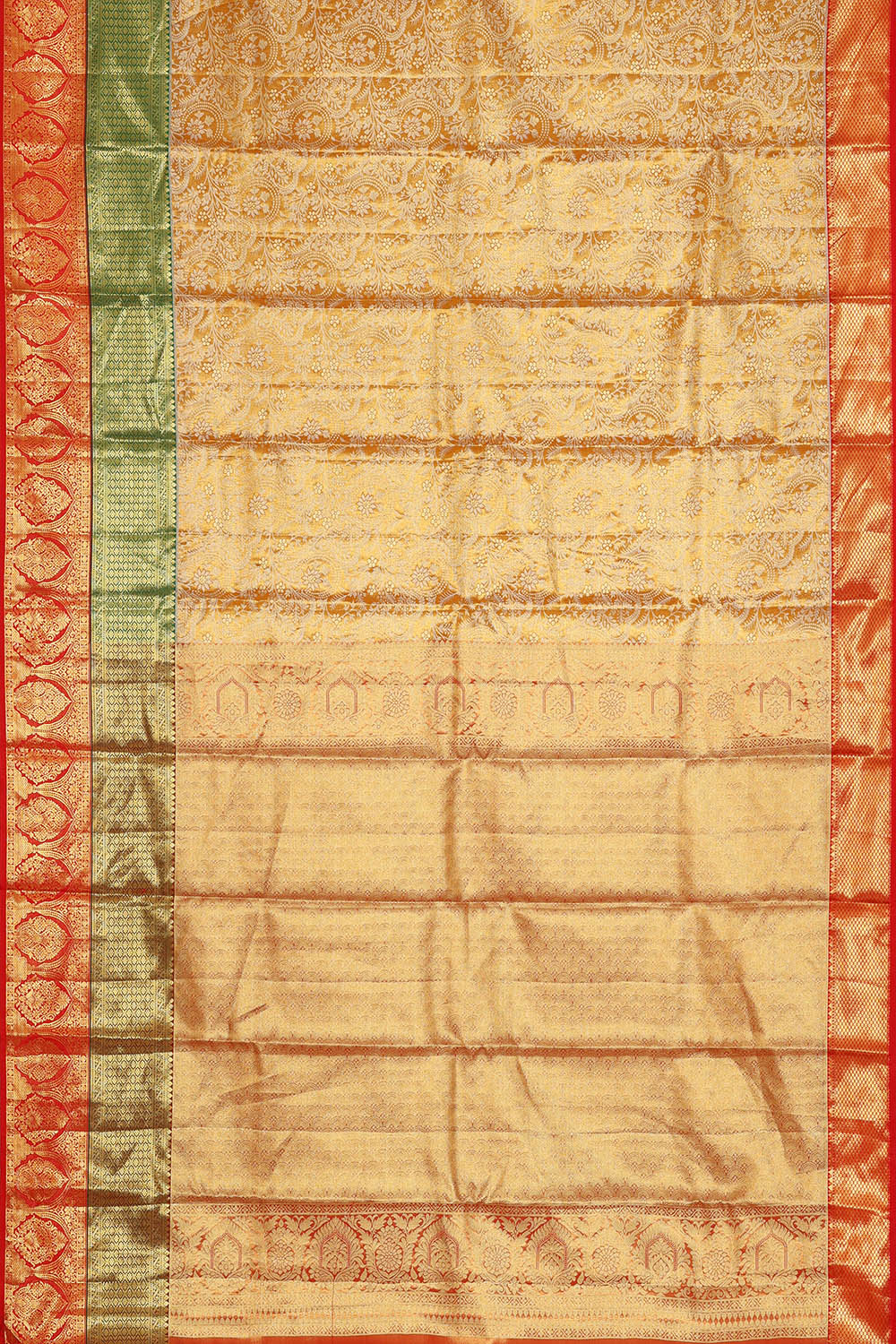 Image of Kanchipattu Tissue Brocade Golden Saree