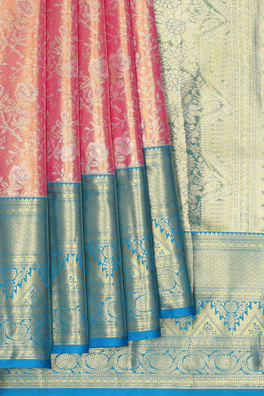 Image of Kanchipattu Tissue Brocade Pink Saree