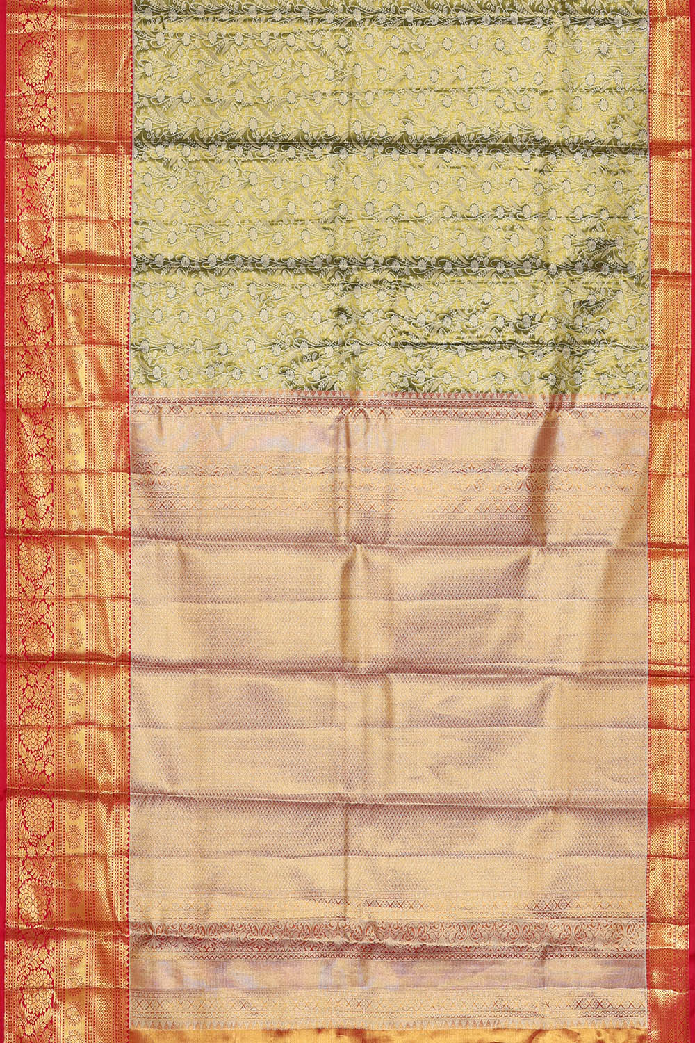 Image of Kanchipattu Tissue Brocade Green Saree