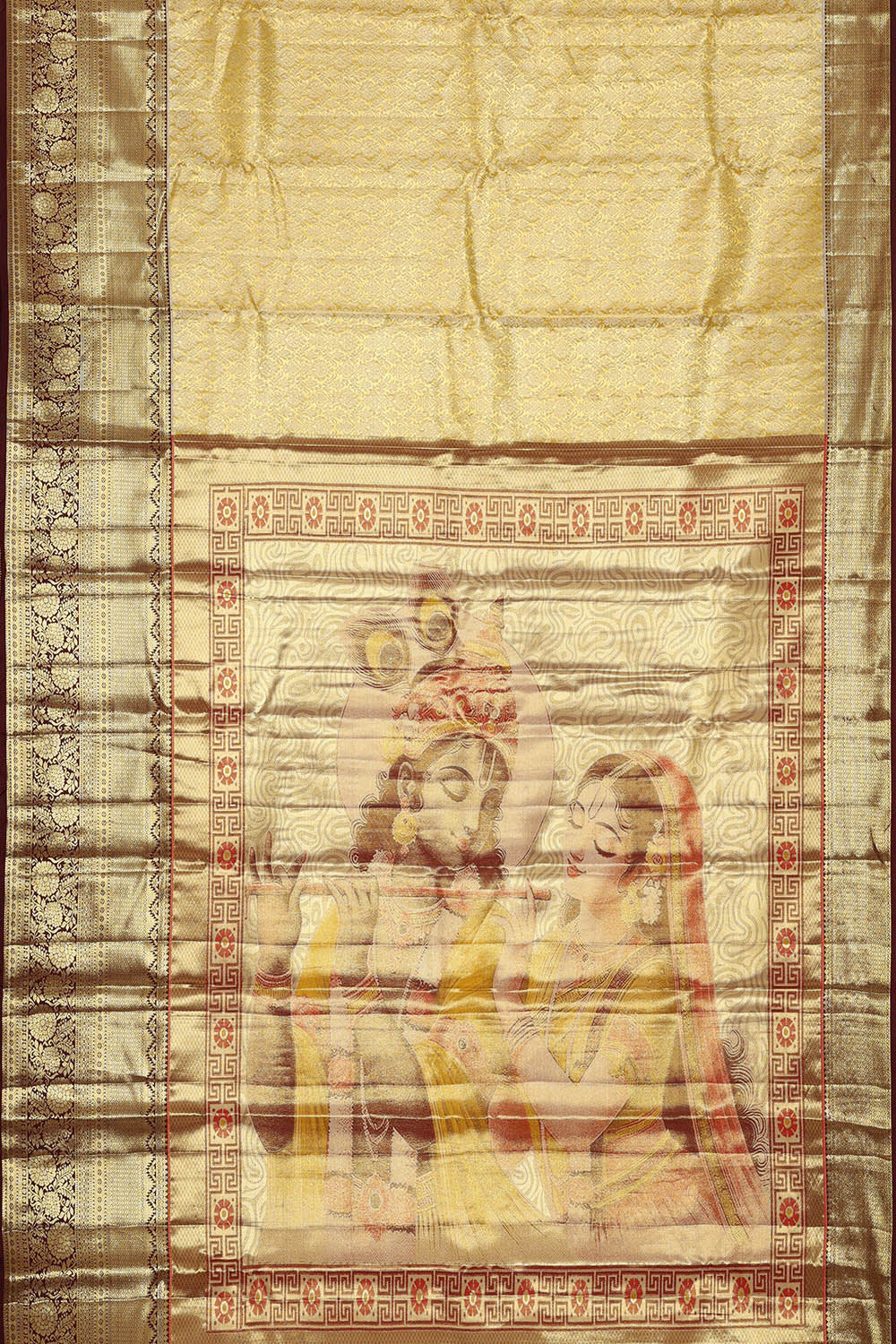 Image of Kanchipattu Tissue Brocade Golden Saree