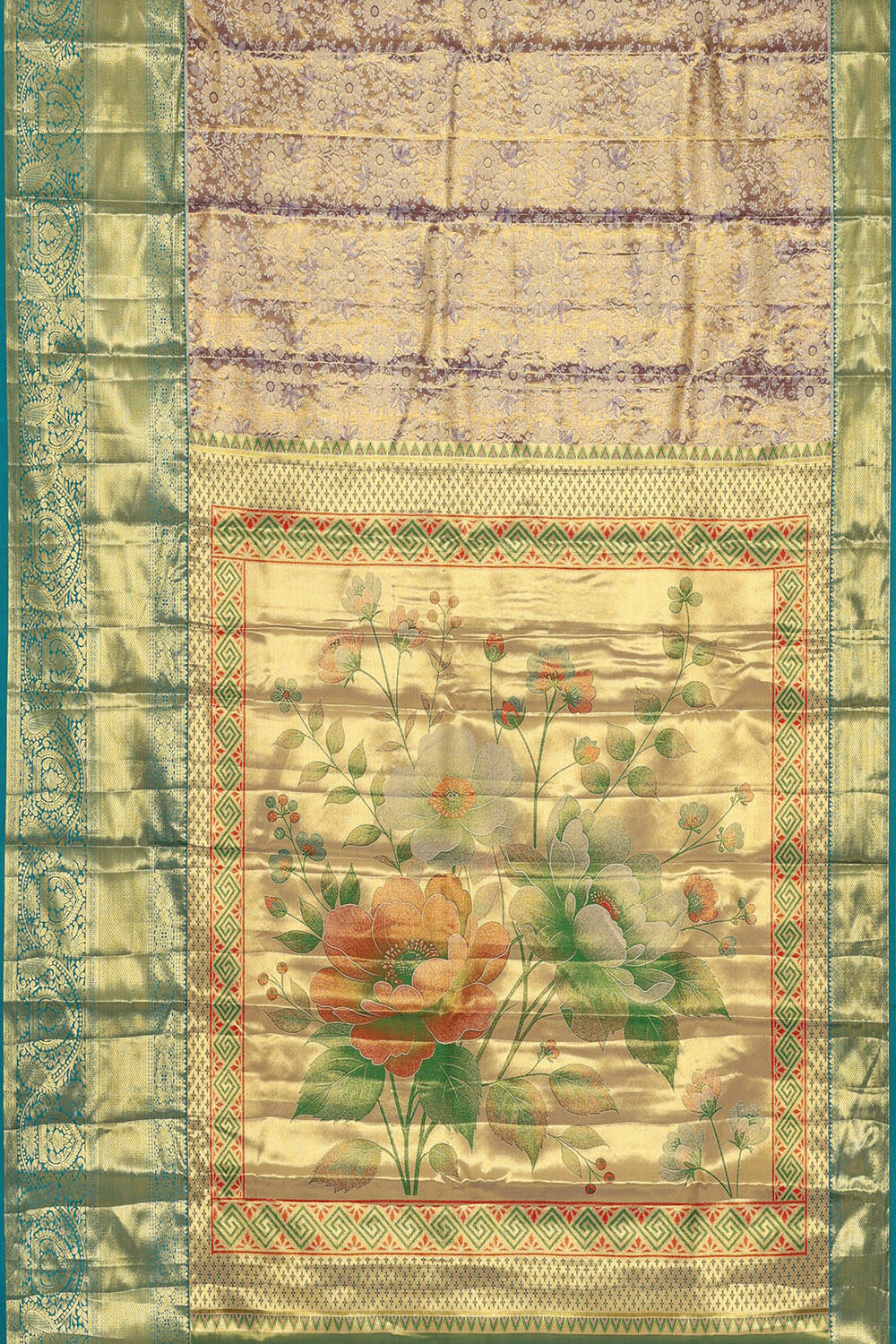 Image of Kanchipattu Tissue Brocade Violet Saree