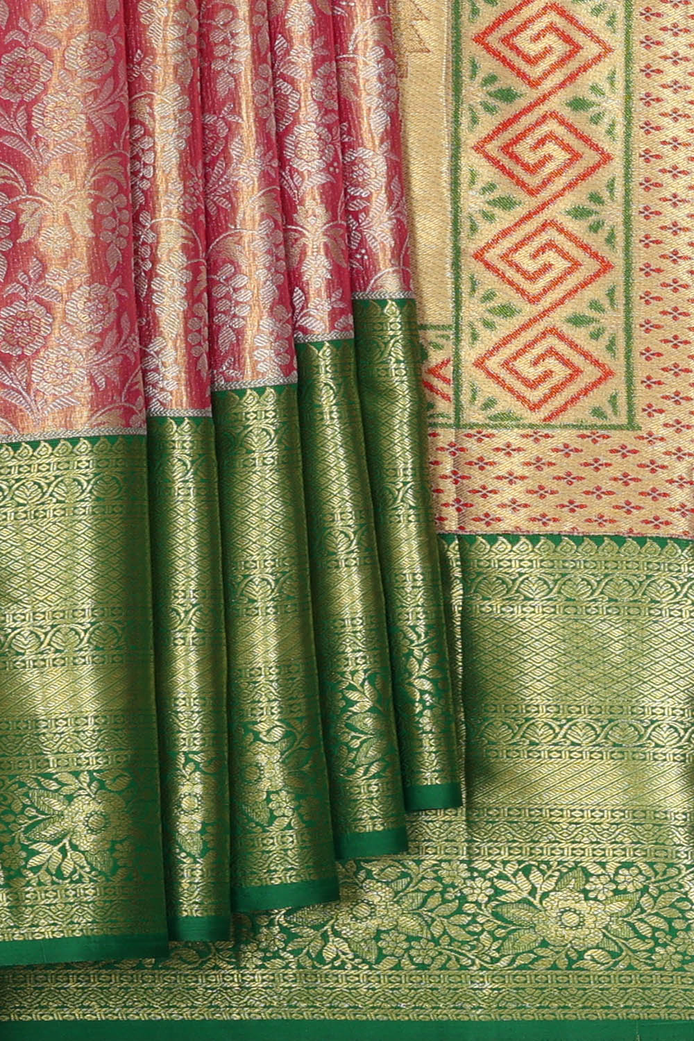 Image of Kanchipattu Tissue Brocade Pink Saree