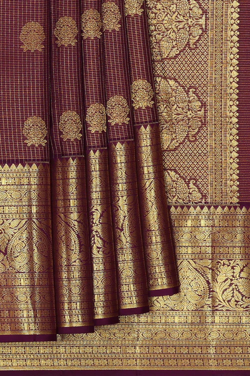 Image of Kanchipattu Silk Dark Violet Saree