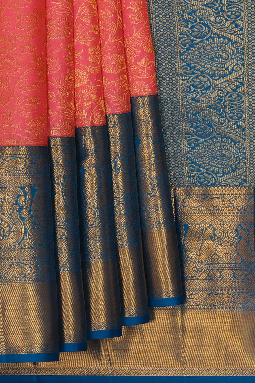 Image of Kanchipattu Silk Peach Pink Saree