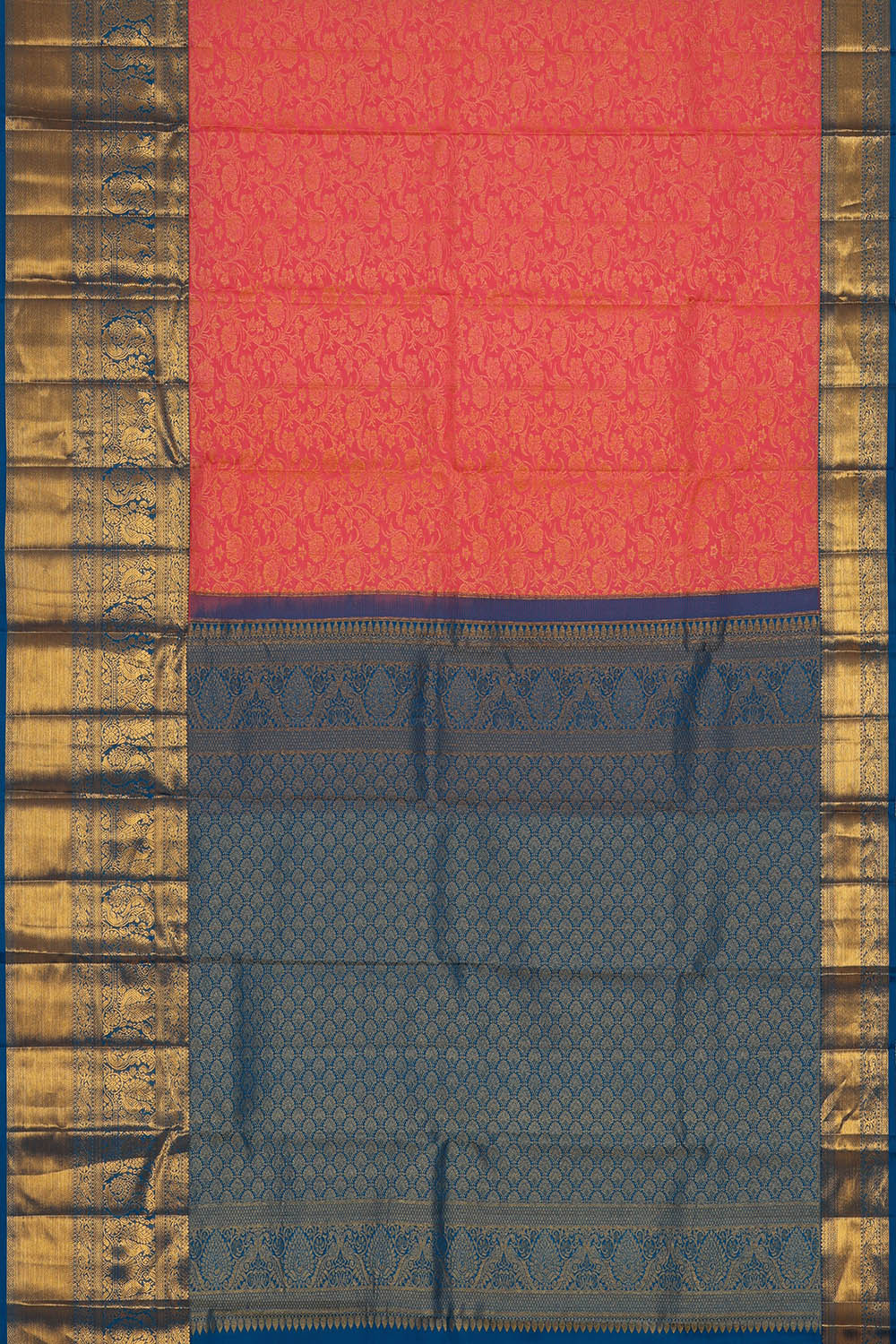 Image of Kanchipattu Silk Peach Pink Saree