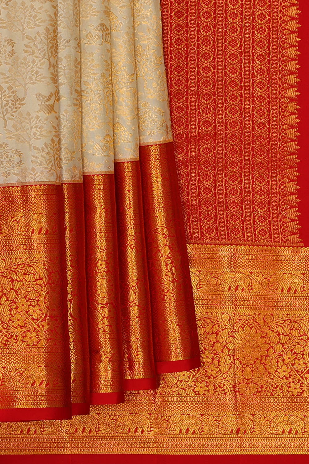 Image of Kanchipattu Silk Cream Saree