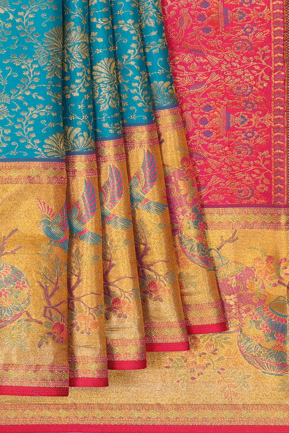 Image of Kanchipattu Brocade Blue Saree
