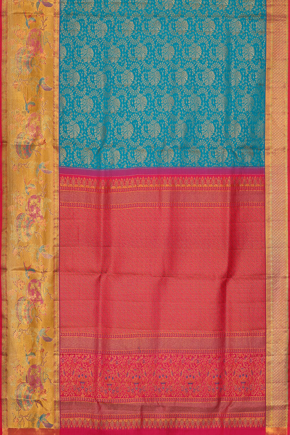 Image of Kanchipattu Brocade Blue Saree