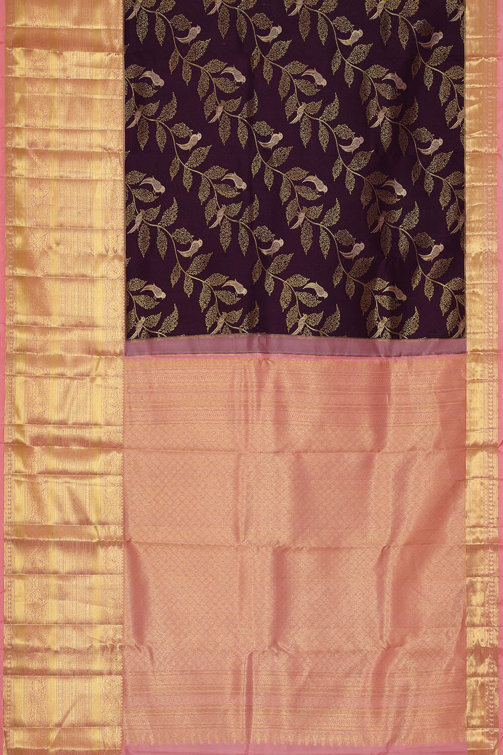 Image of Kanchipattu Silk Dark Purple Saree