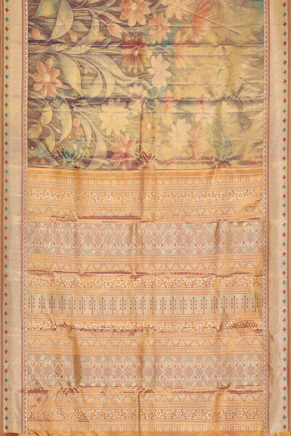 Image of Kanchipattu Tissue Brocade Multi-Colour Saree