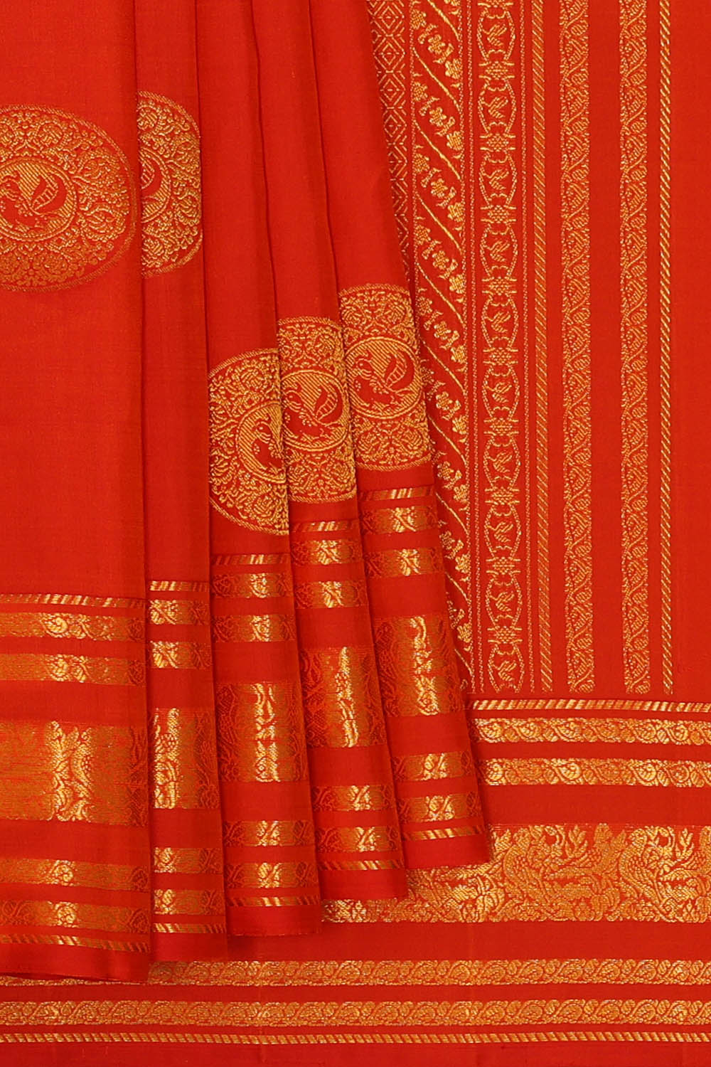 Image of Kanchipattu Silk Orange Saree