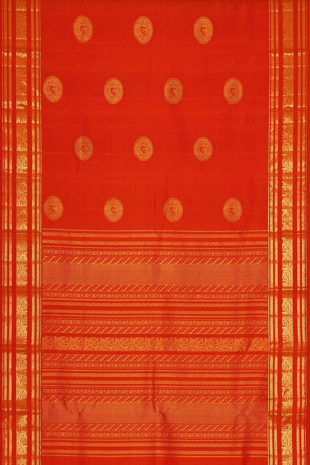 Image of Kanchipattu Silk Orange Saree