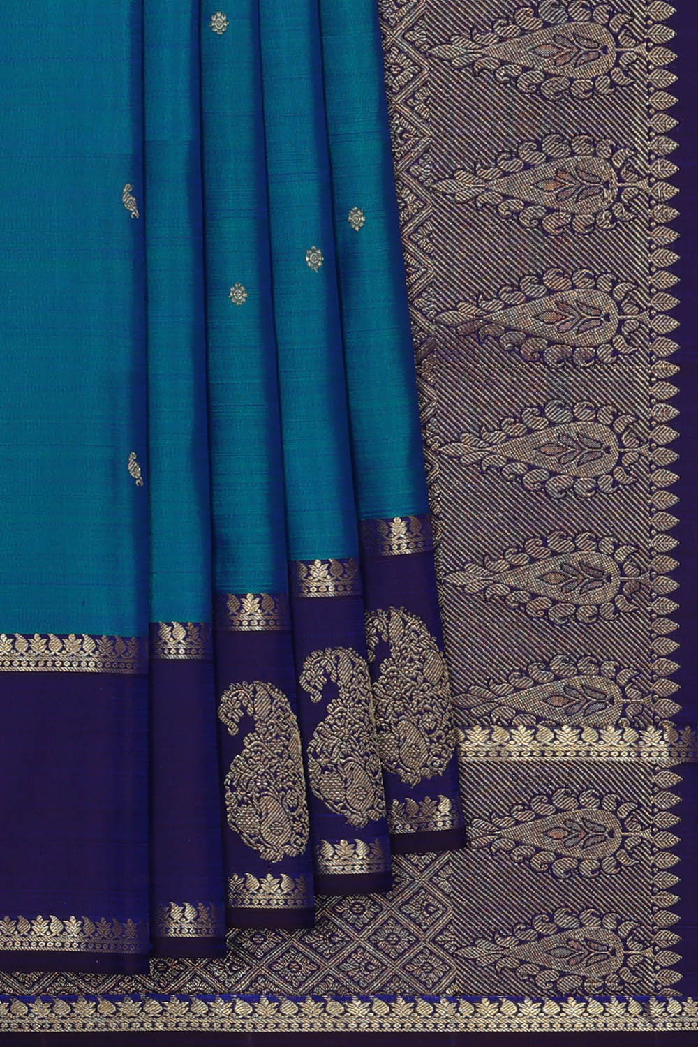 Image of Kanchipattu Silk Blue Saree
