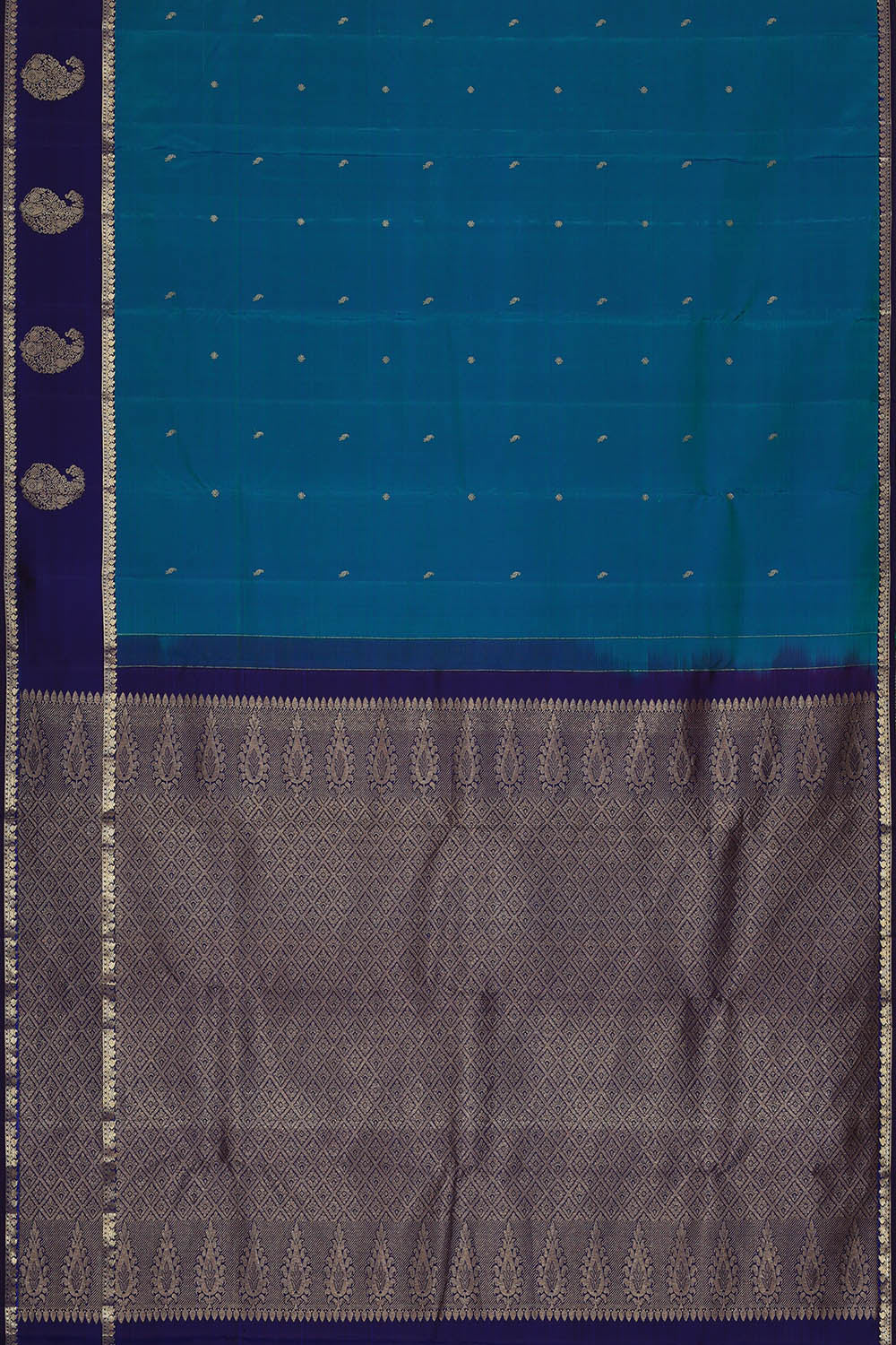Image of Kanchipattu Silk Blue Saree