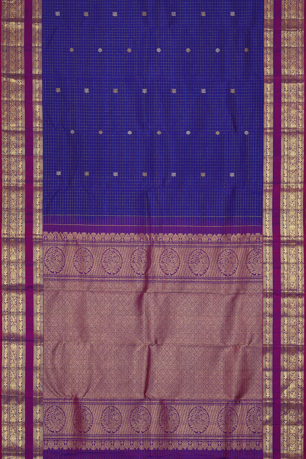 Image of Kanchipattu Silk Blue Saree