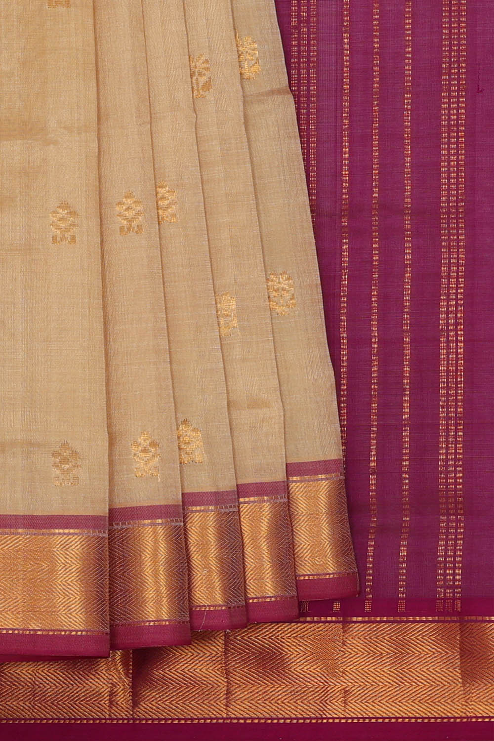 Image of Venkatagiri Cotton Silk Cream Saree