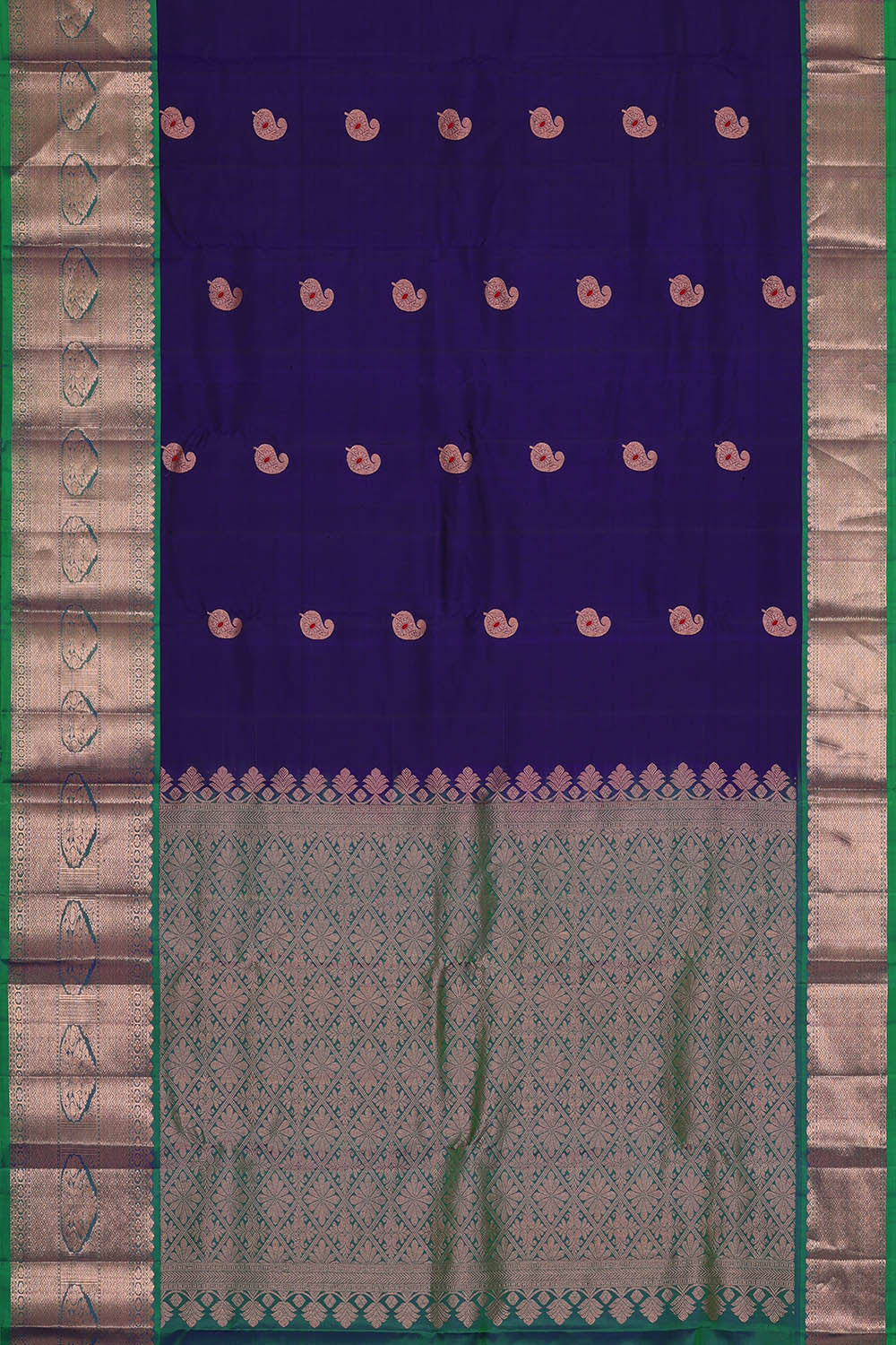 Image of Kanchipattu Silk Blue Saree