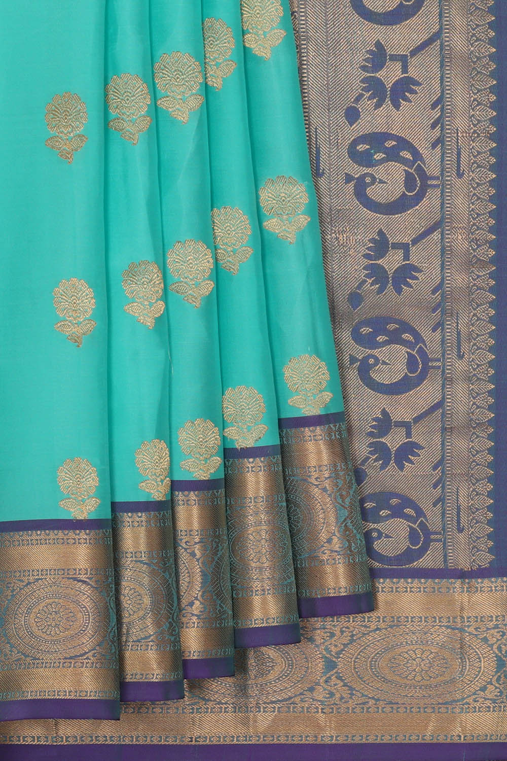 Image of Kanchipattu Silk Sky Blue Saree