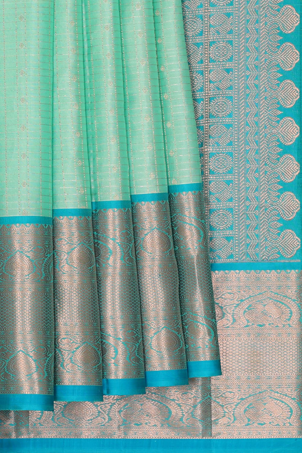 Image of Kanchipattu Silk Sea Green Saree