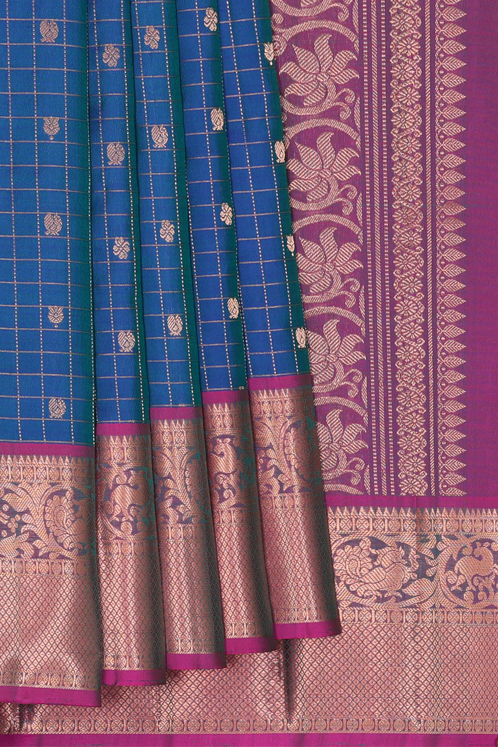 Image of Kanchipattu Silk Blue Saree