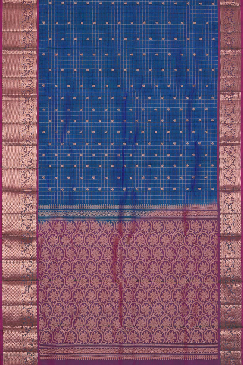 Image of Kanchipattu Silk Blue Saree