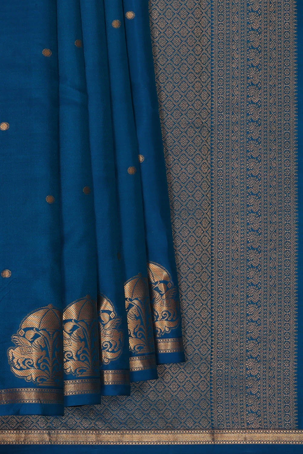 Image of Kanchipattu Silk Blue Saree