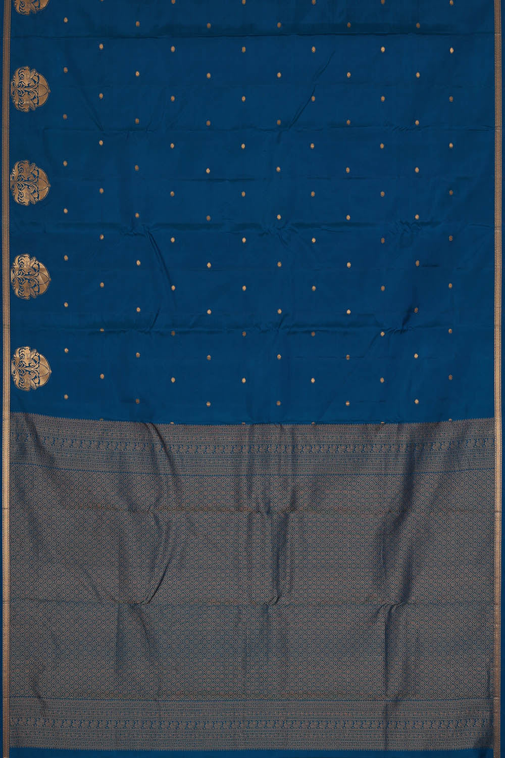 Image of Kanchipattu Silk Blue Saree