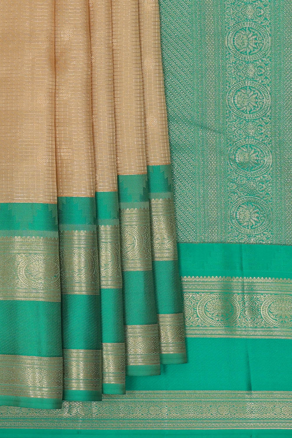 Image of Kanchipattu Silk Beige Saree