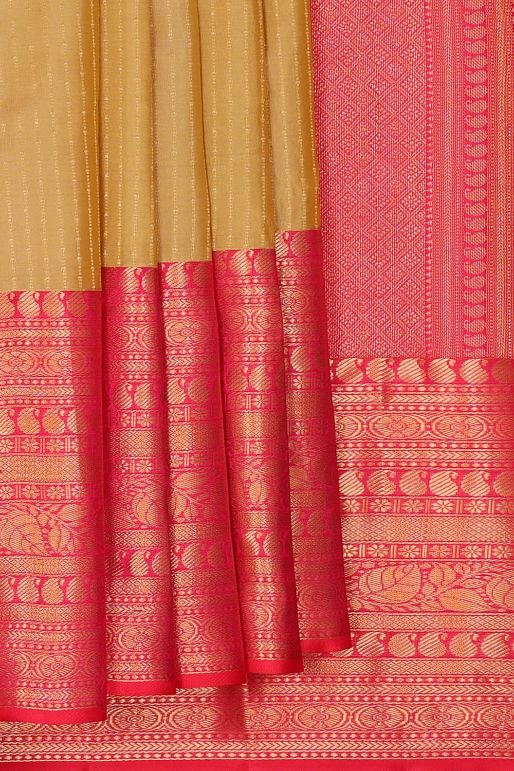 Image of Kanchipattu Silk Beige Saree