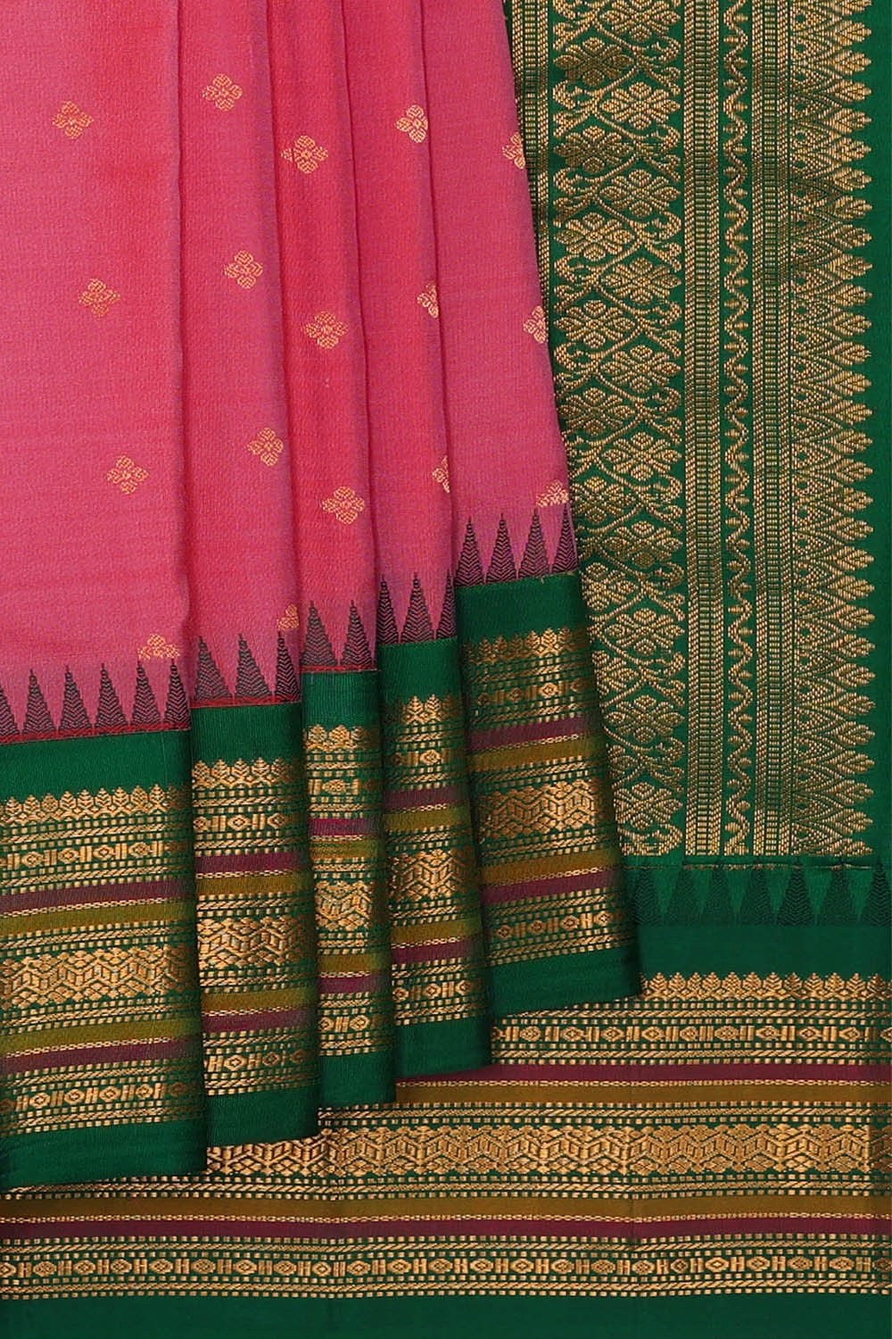 Image of Gadwal Silk Pink Saree