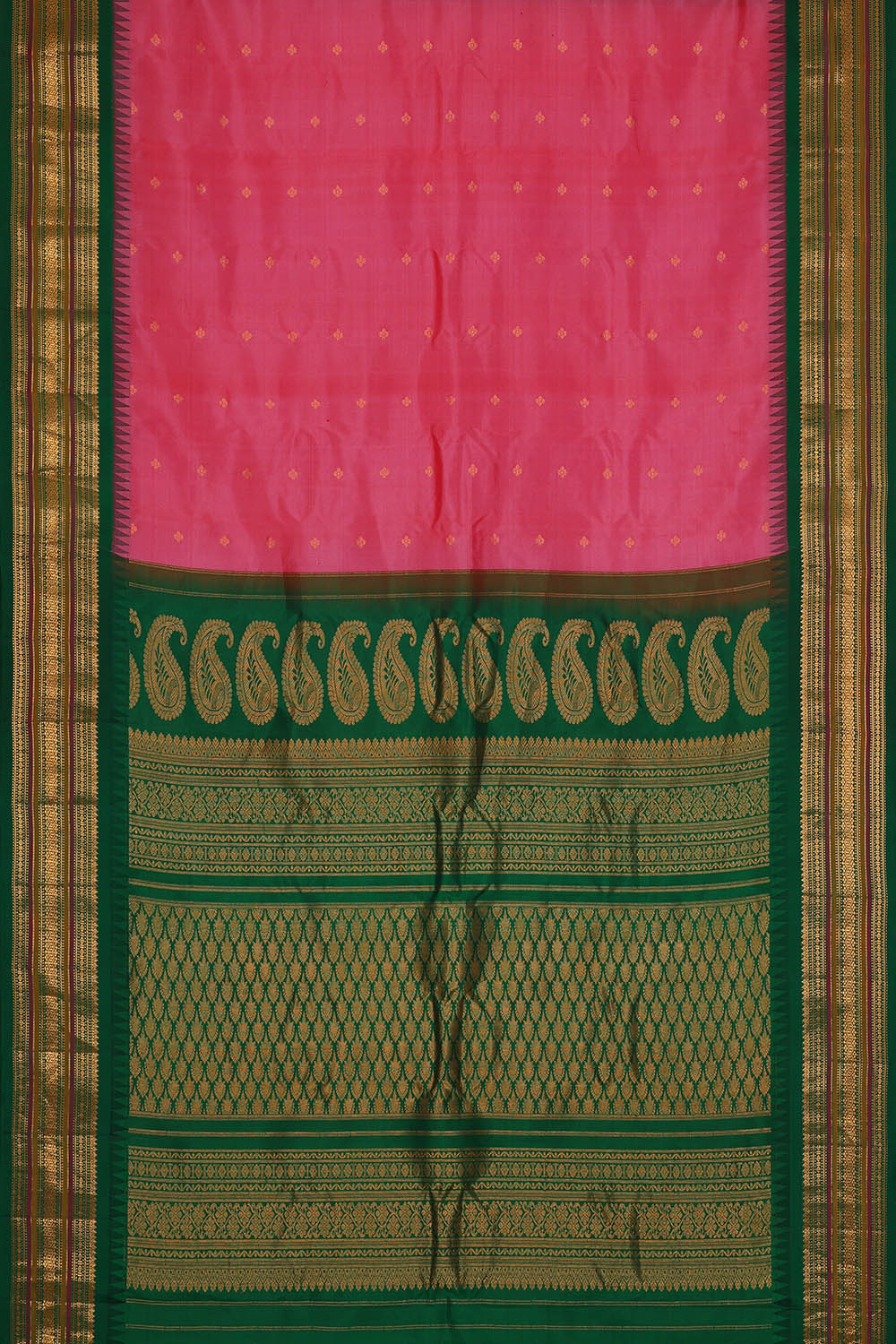 Image of Gadwal Silk Pink Saree