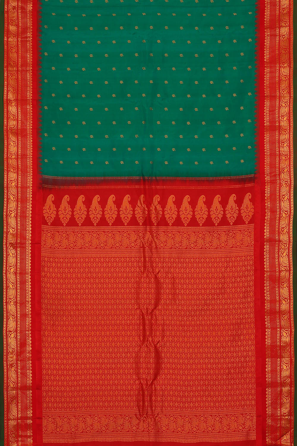 Image of Gadwal Silk Green Saree