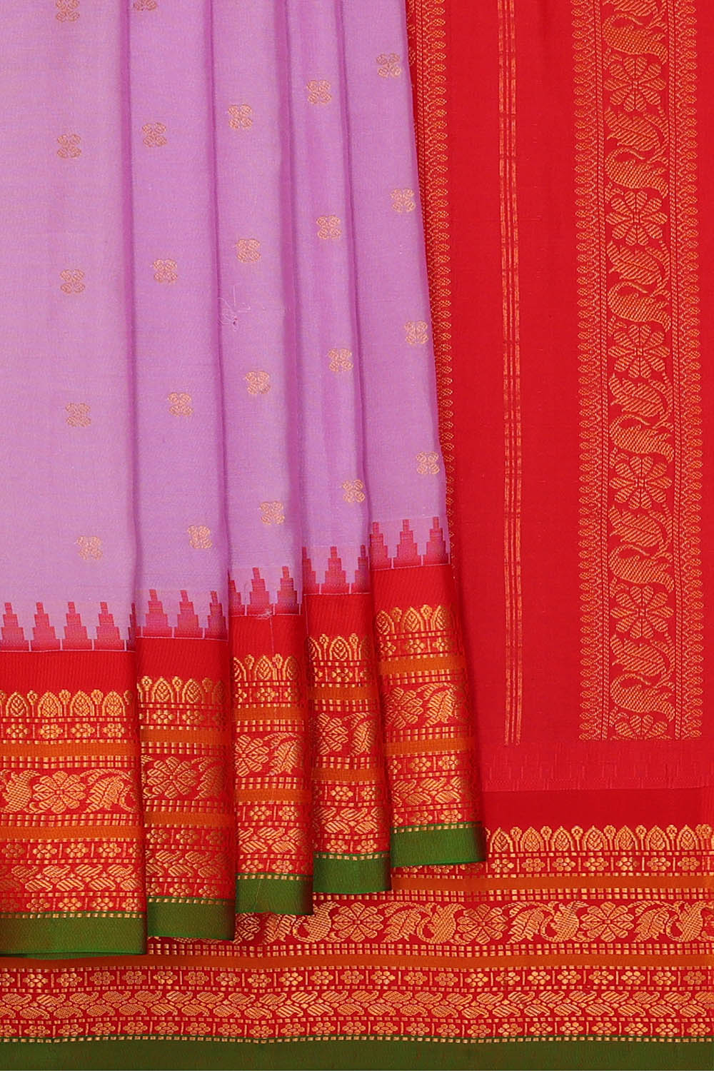 Image of Gadwal Silk Bright Lavender Saree