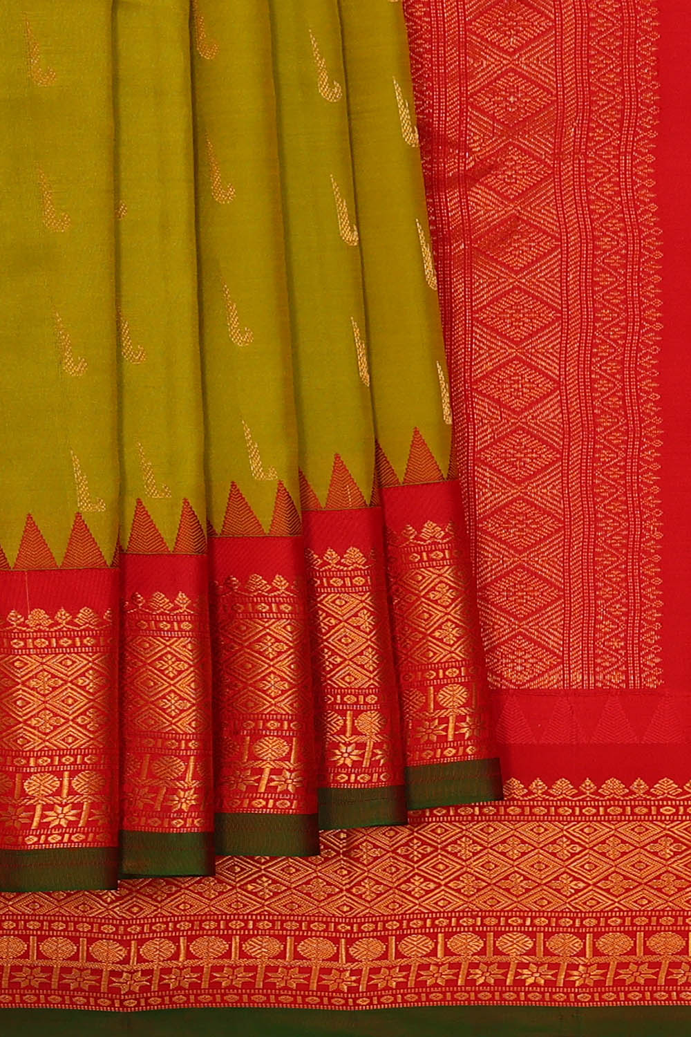 Image of Gadwal Silk Green Saree