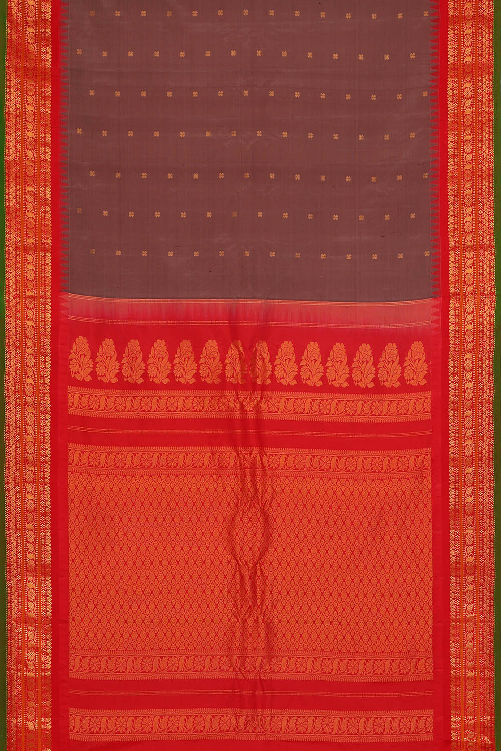 Image of Gadwal Silk Light Brown Saree