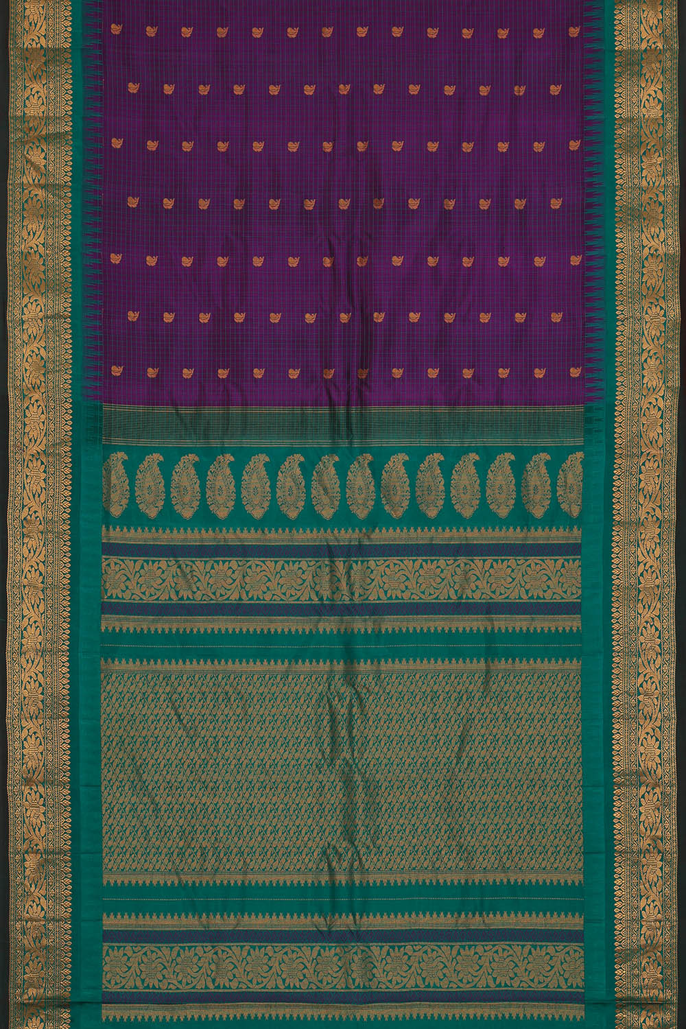 Image of Gadwal Silk Violet Saree