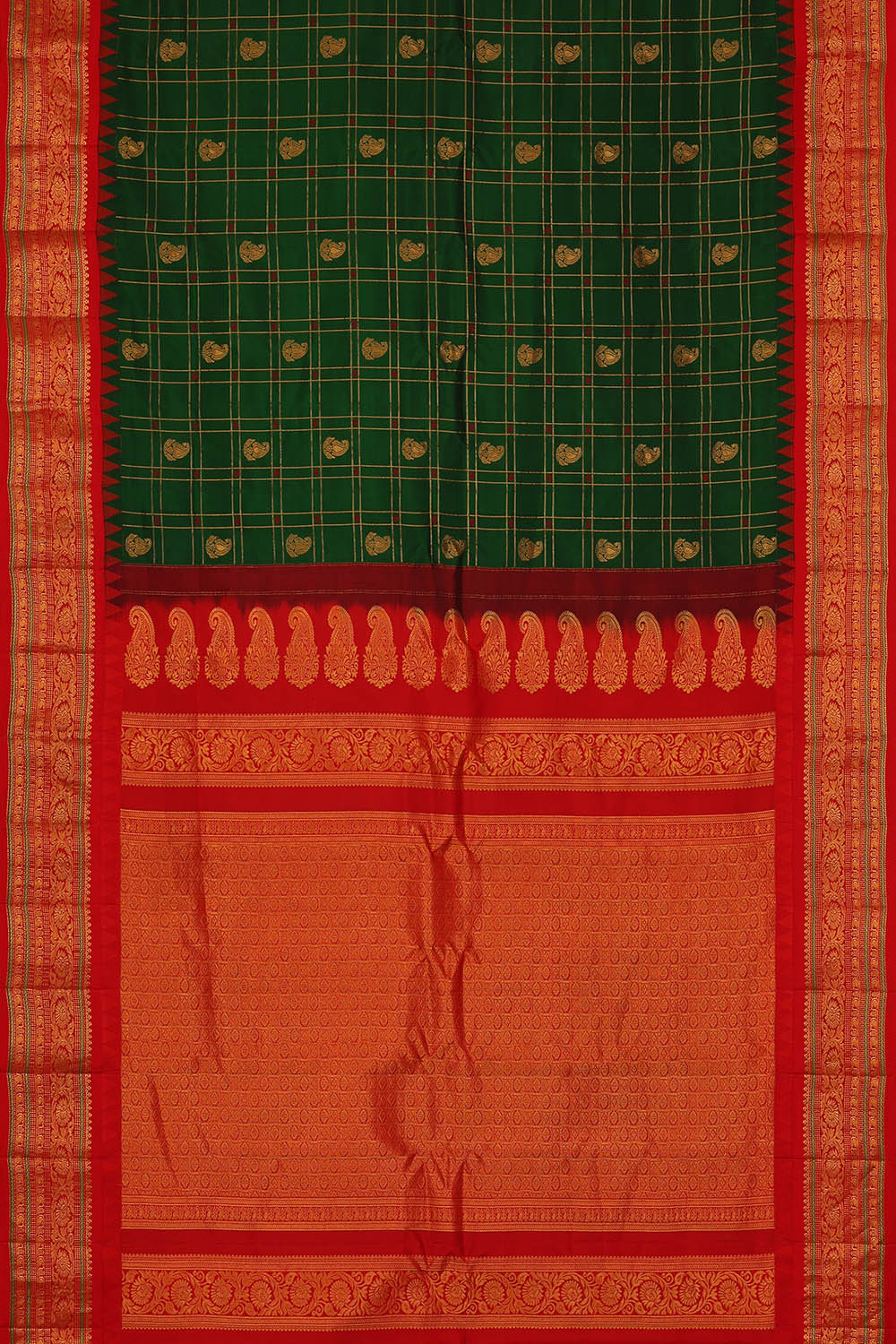 Image of Gadwal Silk Green Saree