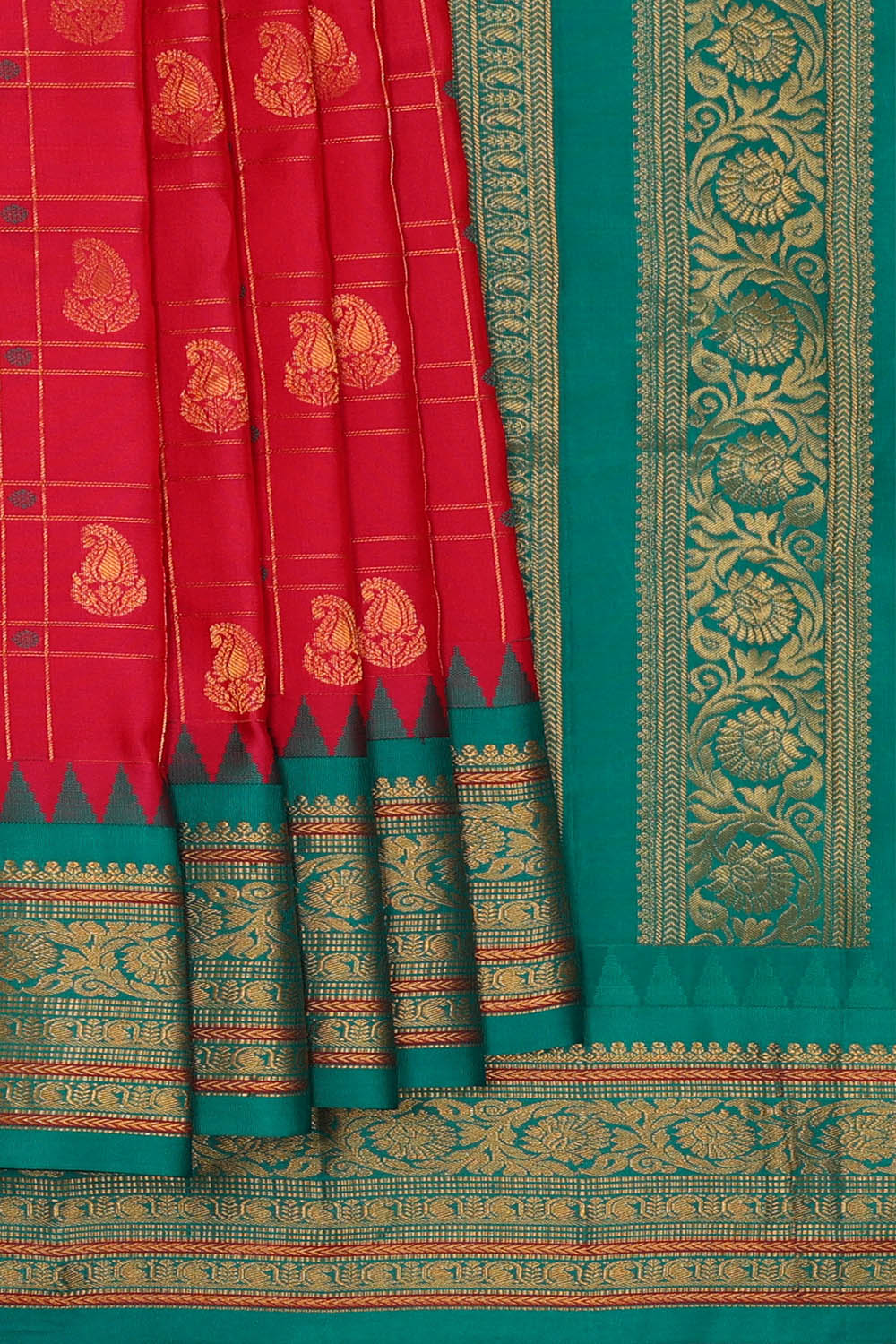 Image of Gadwal Silk Pink Saree