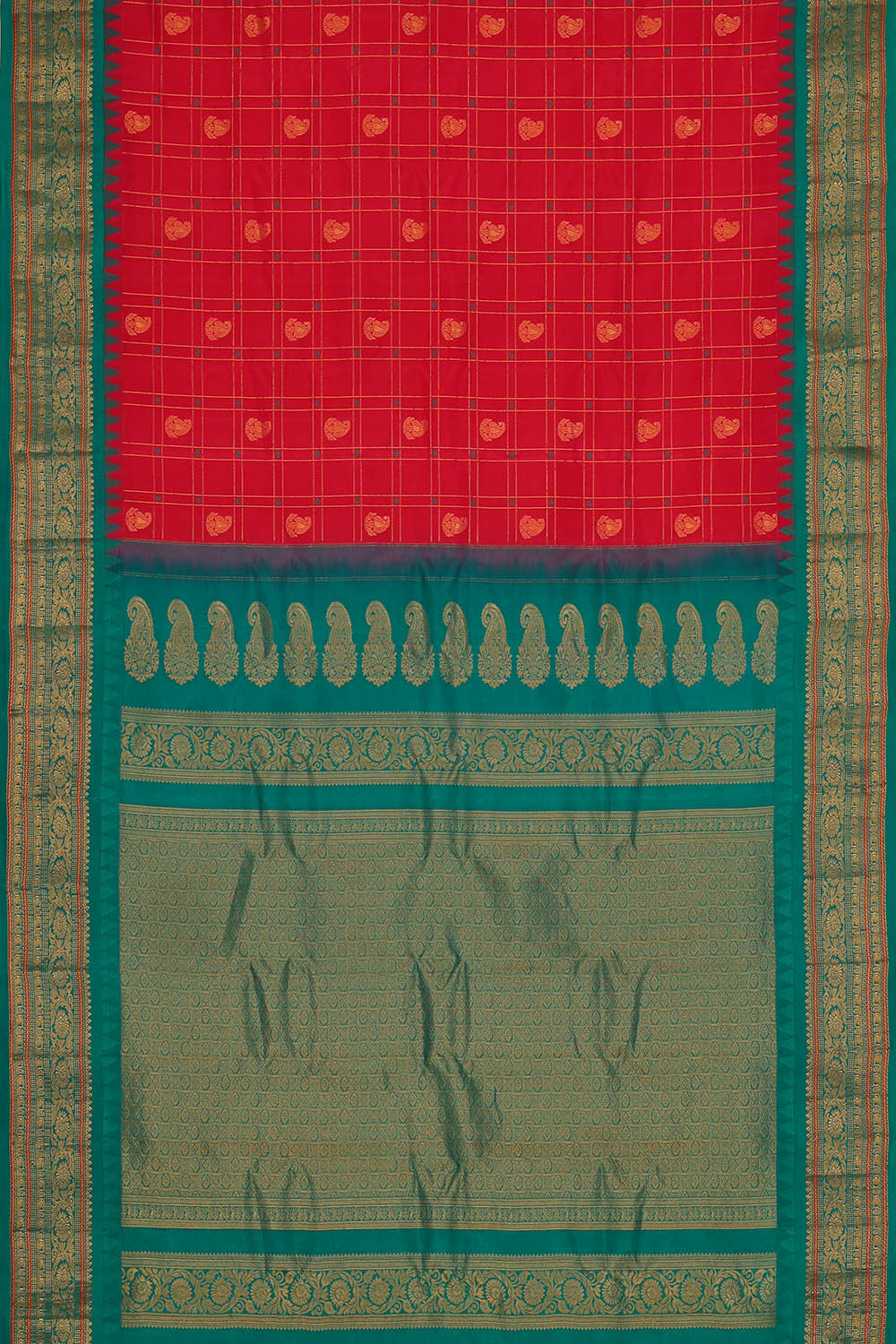 Image of Gadwal Silk Pink Saree
