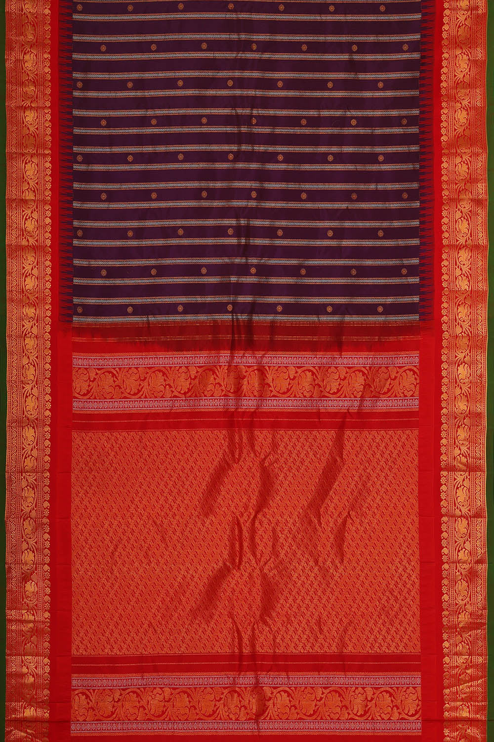 Image of Gadwal Silk Wine Purple Saree