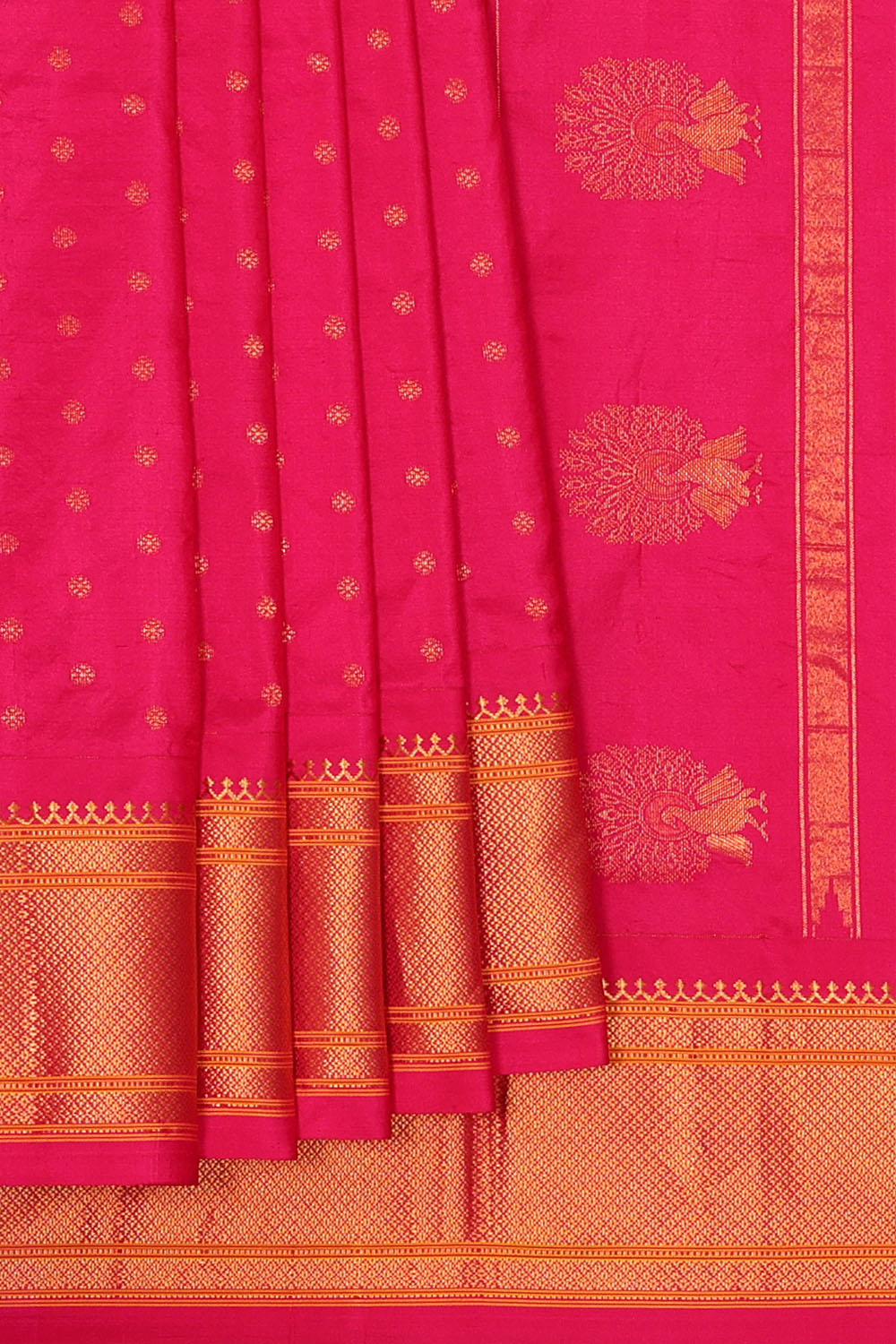 Image of Pink Gadwal Silk Saree