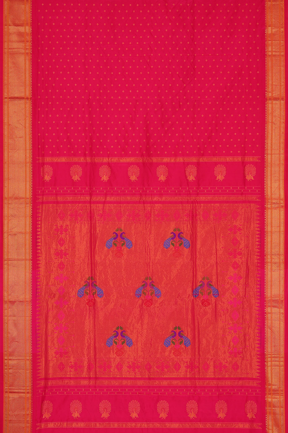 Image of Pink Gadwal Silk Saree