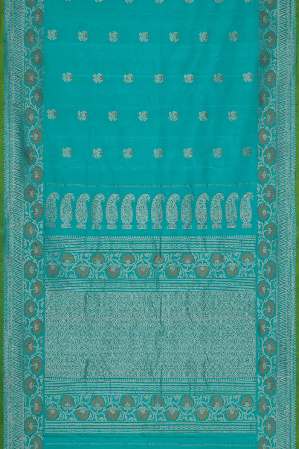 Image of Gadwal Silk Sky Blue Saree