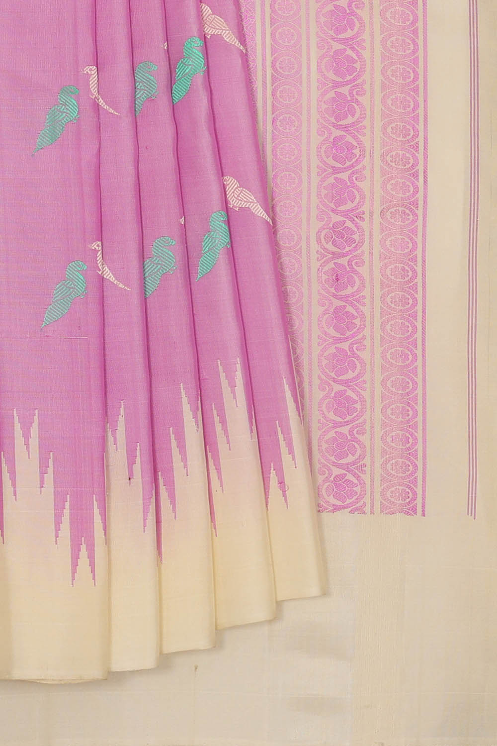 Image of Gadwal Silk Pink Saree