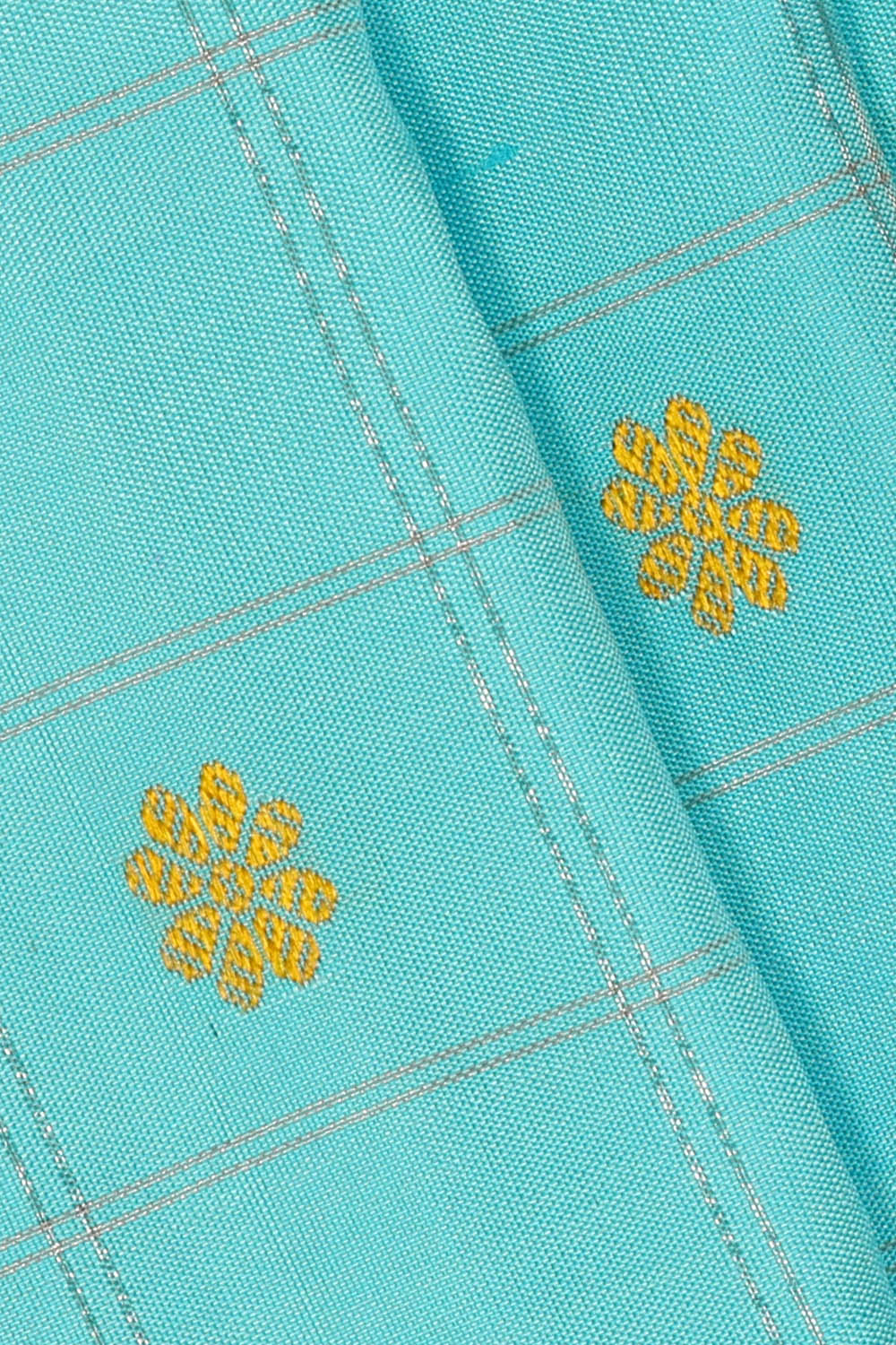 Image of Gadwal Silk Sky Blue Saree