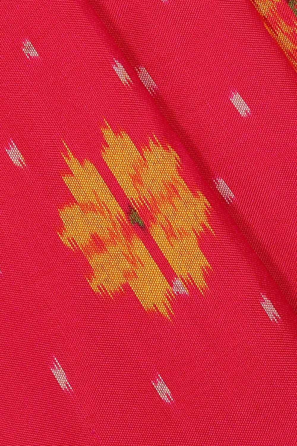 Image of Pochampally Ikat Silk Pink Saree