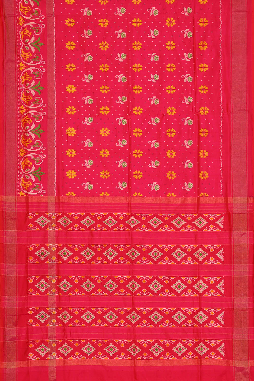 Image of Pochampally Ikat Silk Pink Saree